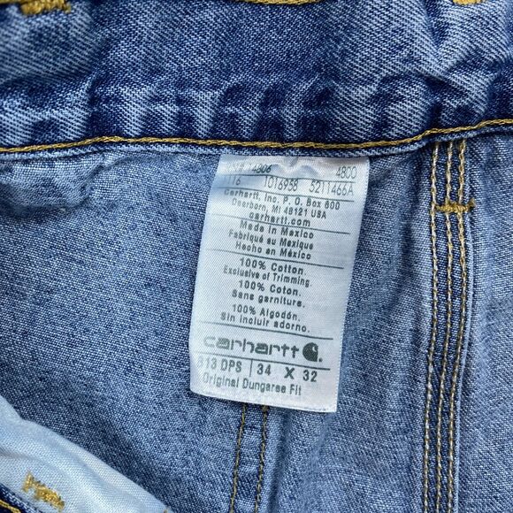 Carhartt B13 Jeans Loose Work Mens Carpenters Medium Wash Jeans Size 34x32 - Picture 5 of 6